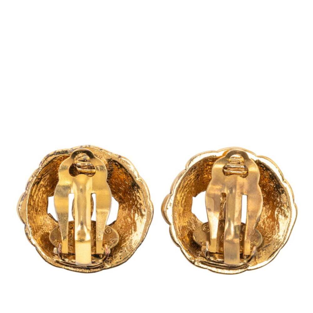 CHANEL Authentic Vintage Gold Logo Earrings - Picture 2 of 3